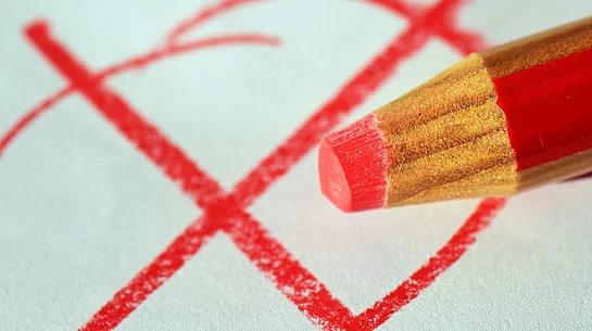 Wahlkreuz mit Stift